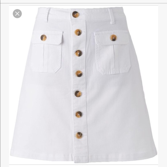 democracy Dresses & Skirts - Democracy white button front skirt